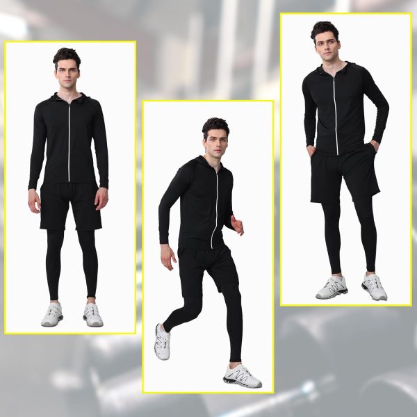 Mens 5Pcs Quick Dry Compression Sets Tops Accessories Clothes Equipment for - Image 5