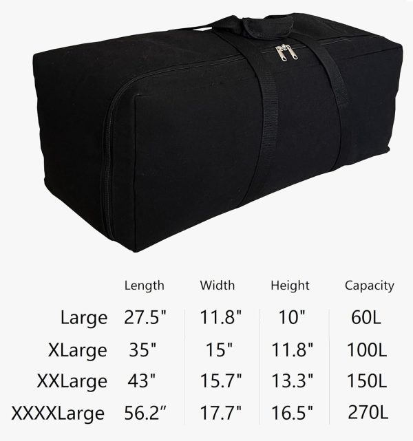 Extra Large Canvas Travel Duffle Bag Heavy Duty, Sports Camping Tent - Image 5