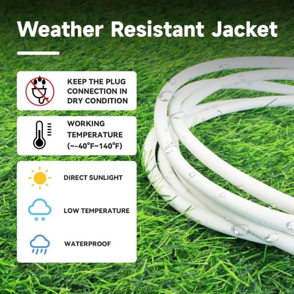 6 Ft Outdoor Extension Cord - 12/3 SJTW Heavy Duty White Extension Cable - Image 5