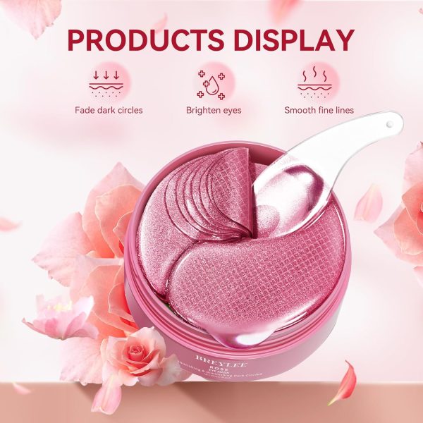 BREYLEE Rose Eye Mask– 60 Pcs, Under Eye Patches,Eye Patches For Puffy - Image 7