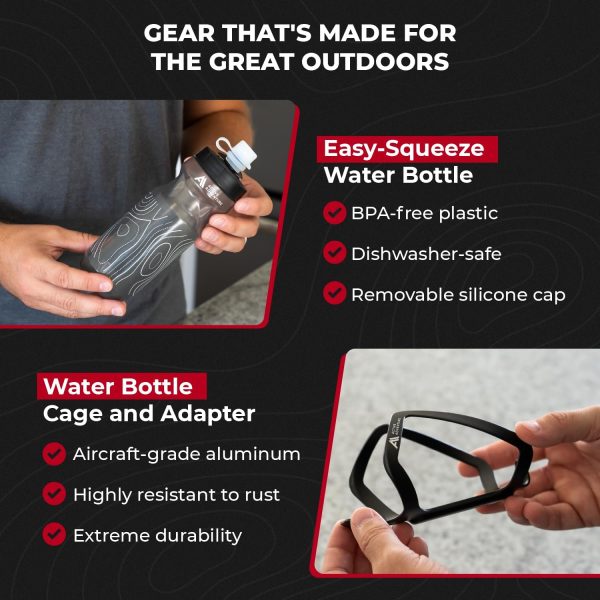 Bike Water Bottle Holder Combo - 20 Oz Squeeze Bottle & Bicycle Mount Cage - Image 5