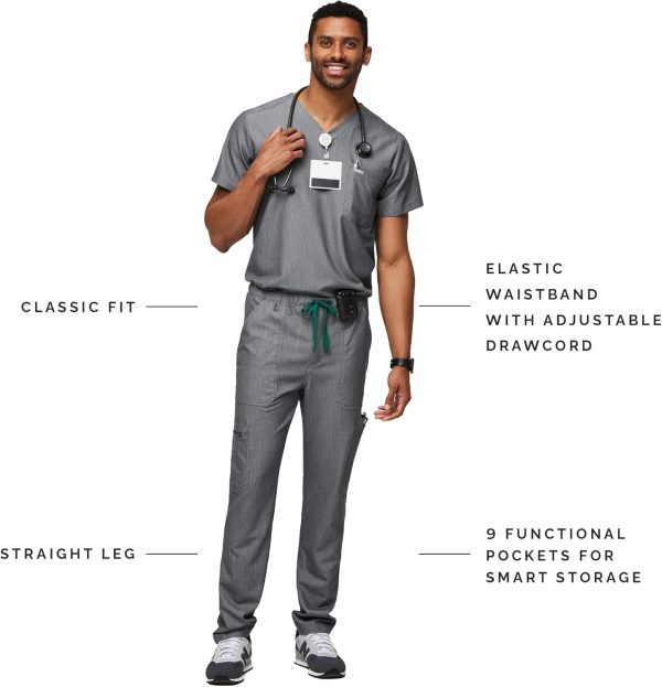 FIGS Cairo Cargo Scrub Pants for Men — Classic Straight Leg Fit, 9 Pockets, - Image 2