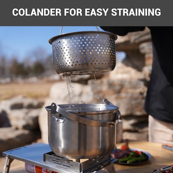 KingCamp Camping Cookware Set 304 Stainless Steel Campfire Cooking Pots Pan - Image 4