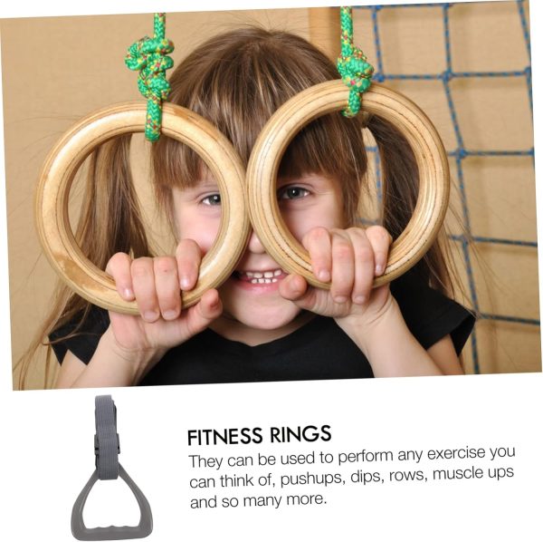2 Pcs Handle Ring Gymnastics Barbell Bar Pull Handles Training Push Outdoor - Image 4
