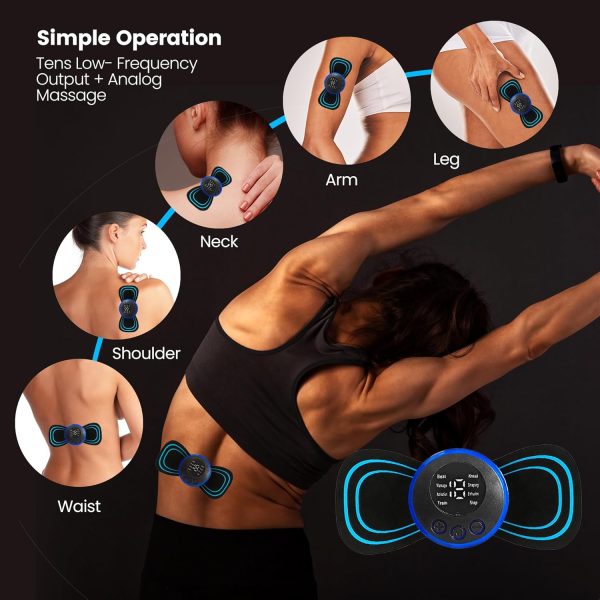 PLENO 2 Mini Muscle Body Massager Host with 2 Replaceable Pads and 19 Speed - Image 3