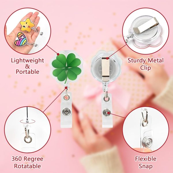 7 Pcs Cute Nurse Badge Reel Retractable, Nursing ID Name Tag Badge Clips, - Image 2