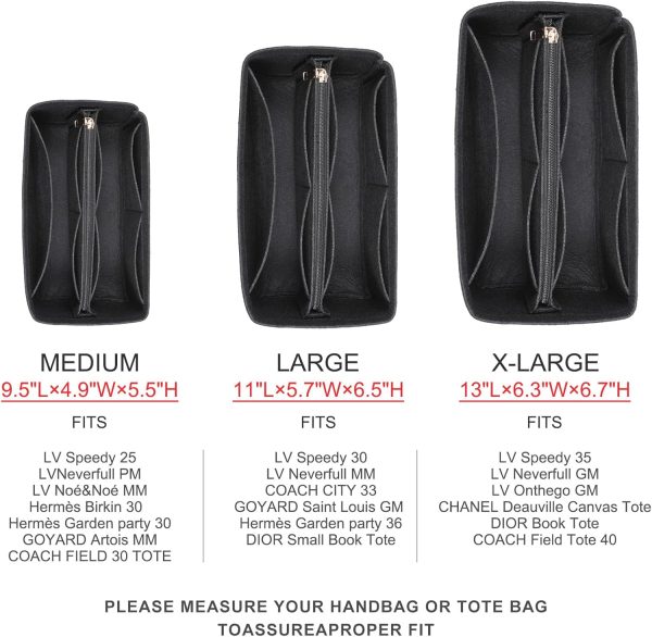 Doxo Purse Organizer Insert & Base Shaper Combination,Felt Bag Organizer - Image 4