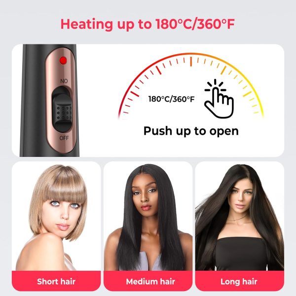 Hair Straightener Brush, Mini Brush Straightener for Women, 360°F Constant - Image 3