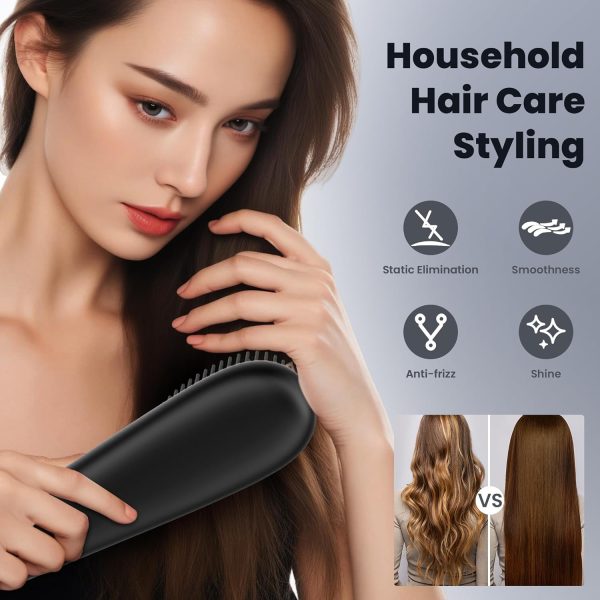 Portable Cordless Hair Straightener Brush: Wireless Ionic Hot Straightening - Image 8