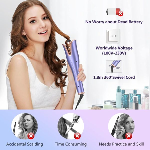 Automatic Curling Iron, Hair Curler Wand with 4 Temp Up to 430℉& Timer & - Image 5