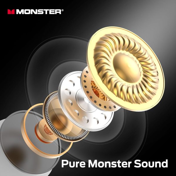 Monster N-Lite 208 Wireless Earbuds, Bluetooth Headphones Touch Control, - Image 2