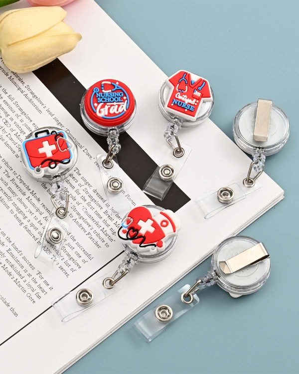 8 Pcs Cute Nurse Badge Reels Retractable Badge Holders – Ideal Nurse Gifts - Image 2