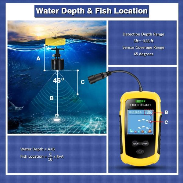 LUCKY Kayak Portable Fish Depth Finder Water Handheld Fish Finder Sonar - Image 2