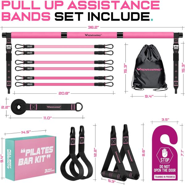 Pilates Bar Kit with Resistance Bands, Multifunctional Pilates Bar for - Image 7