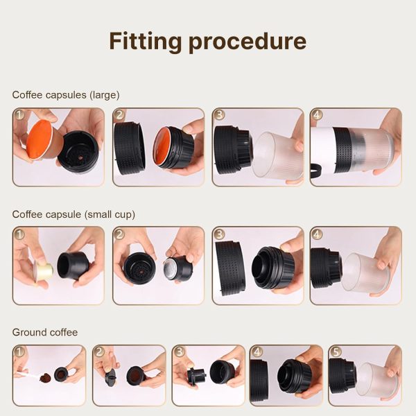 Portable Coffee Machine for Car Home Travel 3 in 1 Cordless Electric Coffee - Image 5
