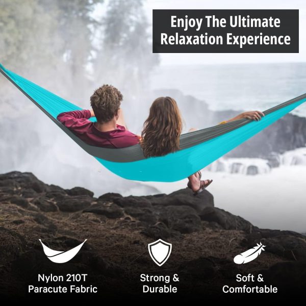 Vigel Camping Hammock - XL Double Hammock 500 Lb Capacity - Nylon Hammock - - Image 7