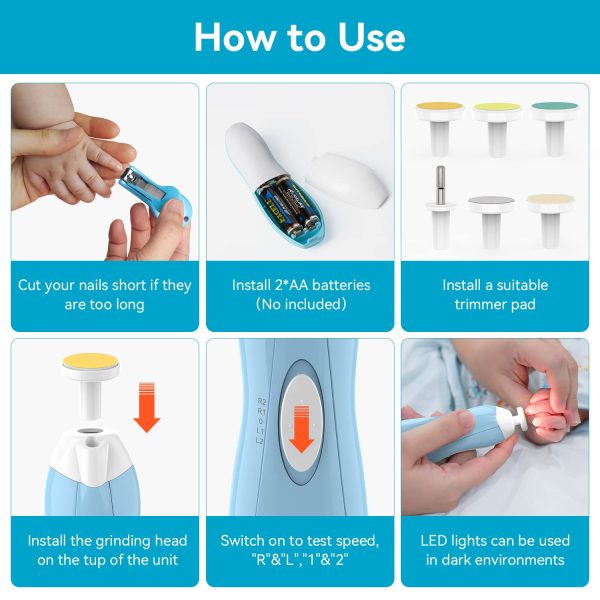Lupantte Baby Healthcare and Grooming Kit, 24 in 1 Baby Electric Nail - Image 3