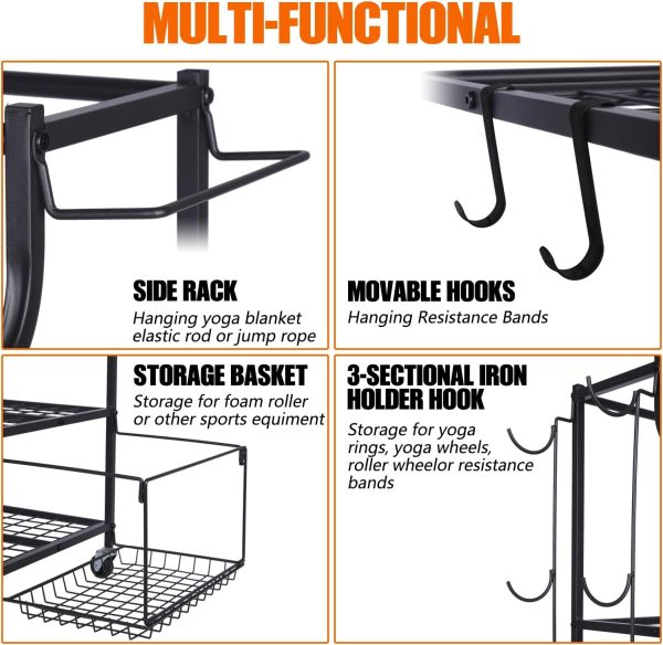 Dumbbell Rack Stand,Weight Rack for Home Gym,Yoga Mat Holder,Kettlebell - Image 5