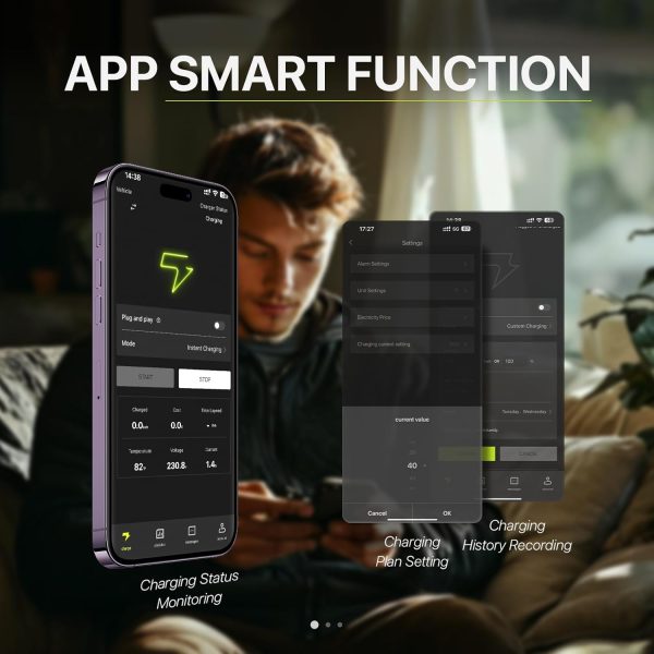 Level 2 EV Charger 40A Smart Electric Car Home Charger Motion-Activated - Image 4