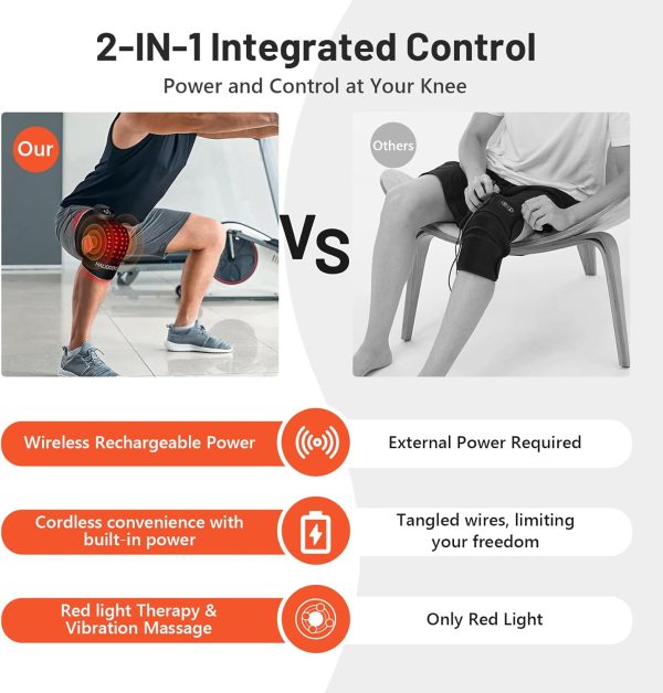 HALIDODO Red Light Therapy & Vibration Massage Knee Brace - Wireless - Image 7