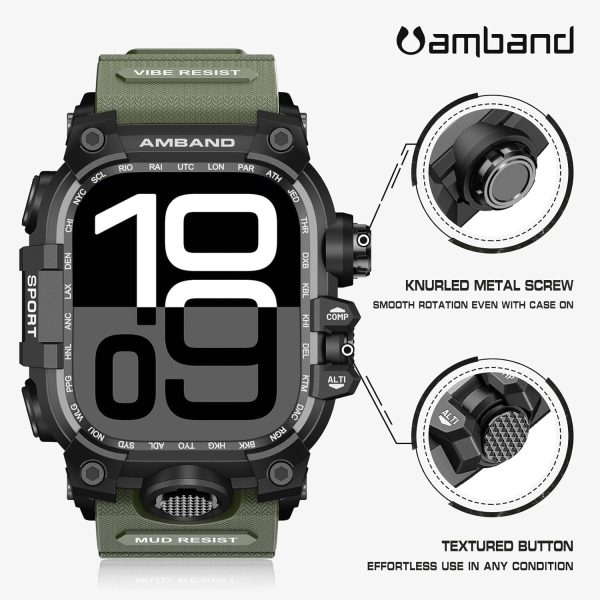 amBand for iWatch Bands Men 46mm Fits Apple Watch 10 Band, M3 Rugged Tough - Image 4