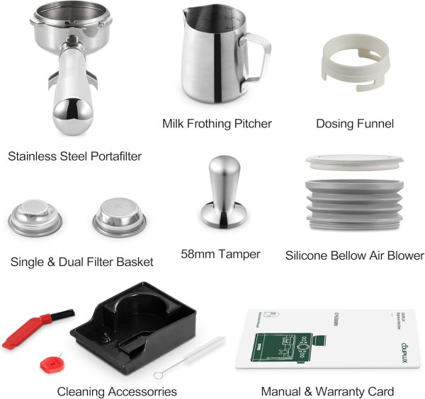 Espresso Machine with Grinder, Professional Coffee and Espresso Maker Combo - Image 9