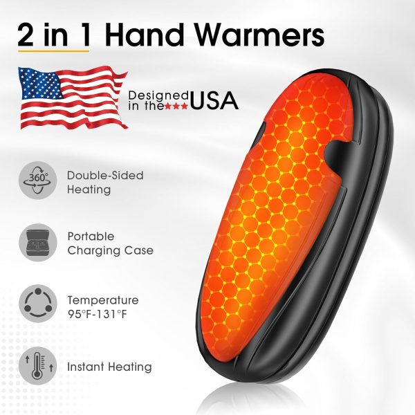 AI Hand Warmers Rechargeable with Charging Case, 2-Pack 14000mAh Magnetic - Image 3