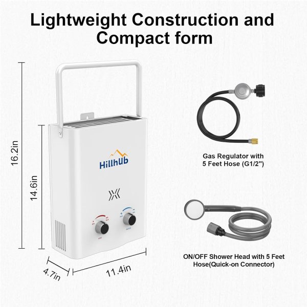 Portable Propane Tankless 34,000BTU Water Heater, 1.32GPM Outdoor Shower - Image 9