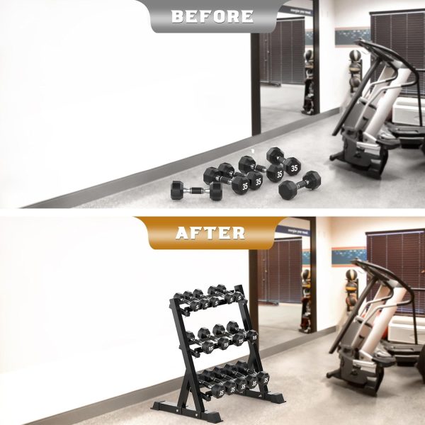 Dumbbell Rack Adjustable 3-Tier Weight Stand Heavy Duty Weight Storage Rack - Image 8