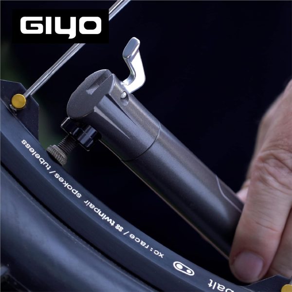GIYO Small Bike tire Pump Schrader & Presta Valve for MTB 80 PSI Telescopic - Image 7