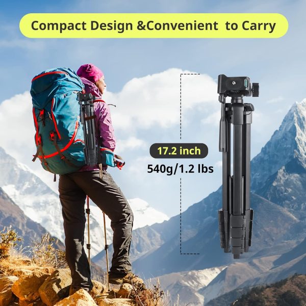 Sensyne 64" Camera Tripod Stand, Versatile Phone & iPad Tripod with - Image 6