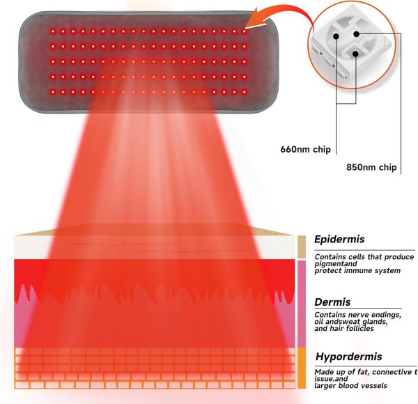Red Light Therapy Heating Wrap Belt for Body, Lower Back, Legs, and Arms, - Image 4