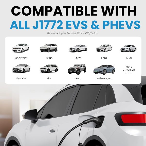 Level 1/2 EV Charger, WiFi APP, 16A 110V-240V NEMA 6-20 & NEMA 5-15 Plug - Image 2