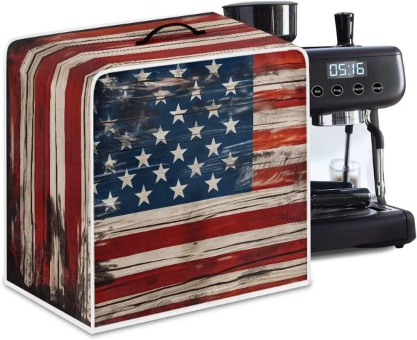 Old American Flag Coffee Maker Covers with Top Handle Portable Covers Anti - Image 2