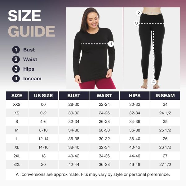 Thermajane Long Johns Thermal Underwear for Women Fleece Lined Base Layer - Image 5