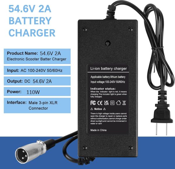 54.6V 2A Electric Bike Charger for Heybike Mars/Ranger, Ecotric Hammer 48V - Image 8