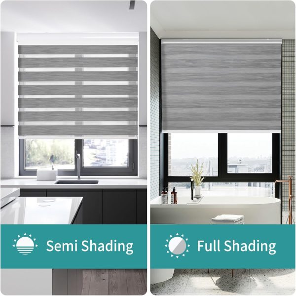 Joydeco Cordless Zebra Blinds for Windows, Dual Layer Free-Stop Zebra - Image 6
