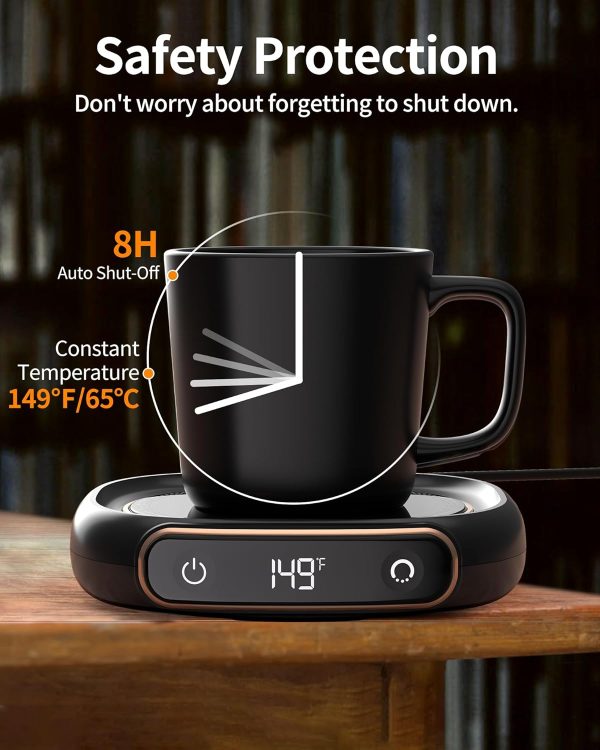 Coffee Mug Warmer, Cup Warmer for Desk with Auto Shut Off, 3 Temp Settings, - Image 4