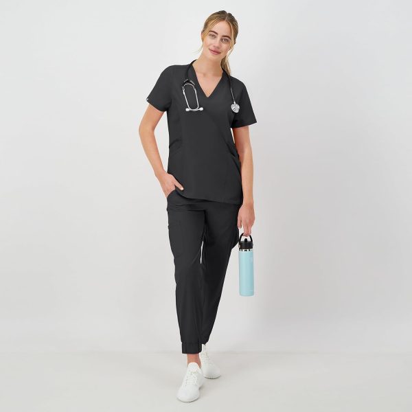 Hanes Women's Scrubs Healthcare Top, Moisture-Wicking Stretch Scrub Shirts, - Image 4