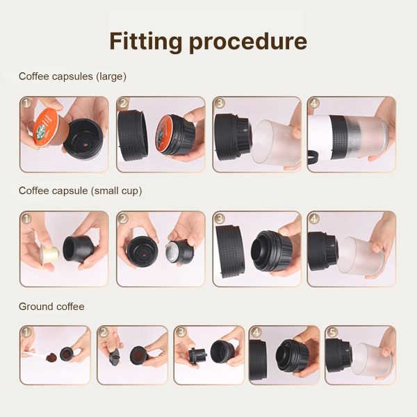 Portable Coffee Machine for Car Home Travel 3 in 1 Cordless Electric Coffee - Image 8