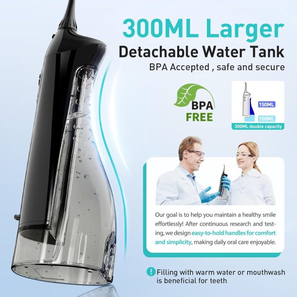 COSLUS Water Dental Flosser Teeth Pick: Portable Cordless Oral Irrigator - Image 4
