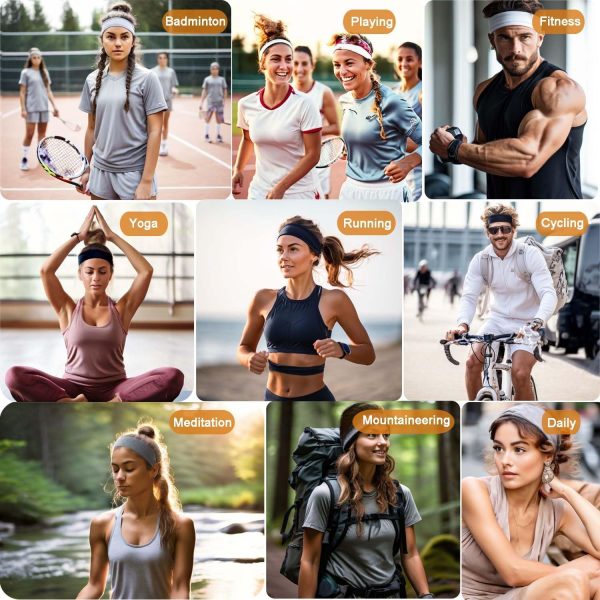 6PCS Headbands for Women Non Slip - Fashion Elastic Sports Hair Bands for - Image 6
