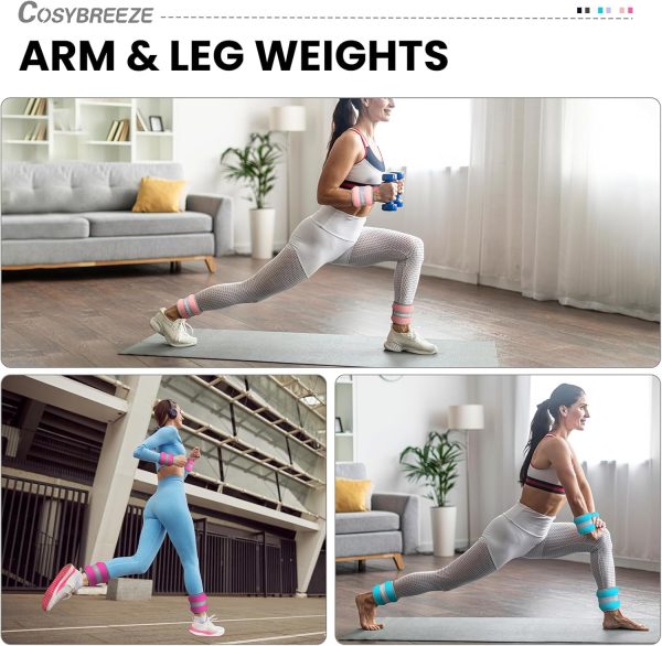 Ankle Weights for Women Men 1 2 3 4 6 8 10 LBS Set Wrist Leg Arm Weights - Image 7