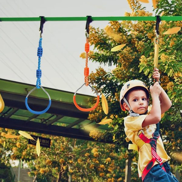 Ninja Rings Monkey Bars for Backyard Playground Swingset Rings Ninja Course - Image 2
