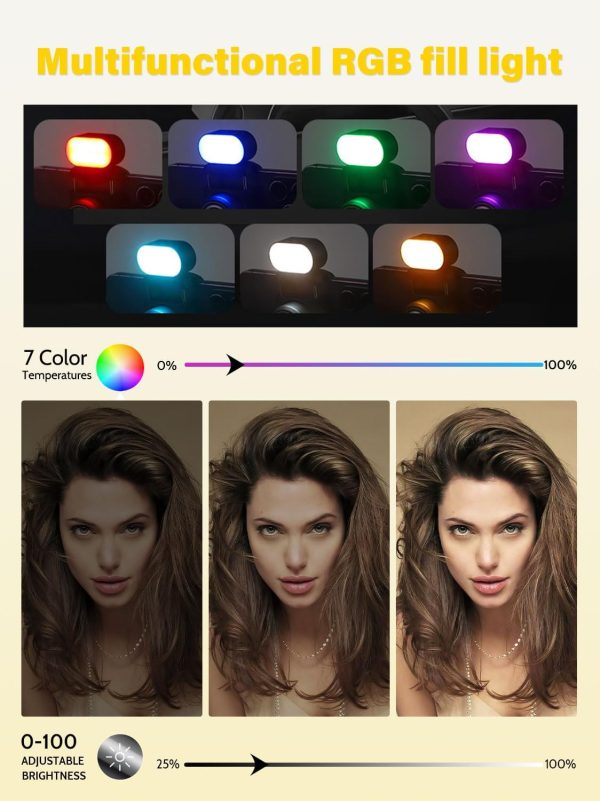 Gimbal Stabilizer Face Tracking Without APP, 4 in 1 RGB Light Stabilizer, - Image 6