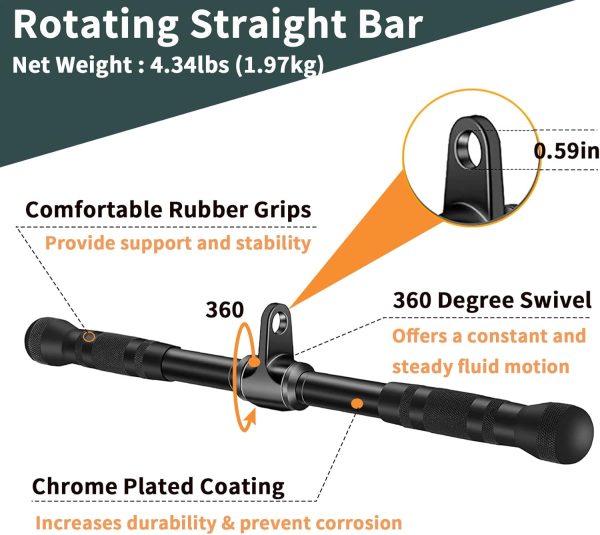 Solid Steel Cable Machine Accessories for Home Gym, Triceps Pull Down - Image 4
