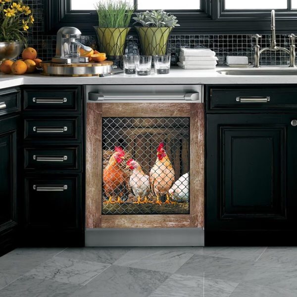 Kitchen Decor Chicken Dishwasher Magnet Cover, Country Rooster Fridge - Image 2