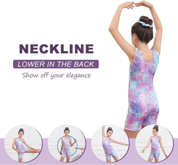 Vogseek Leotards for Girls Gymnastics Kids Biketards Size 4-12 with - Image 4