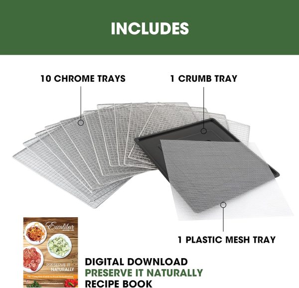 Excalibur Electric Food Dehydrator Select Series 10-Tray with Adjustable - Image 8