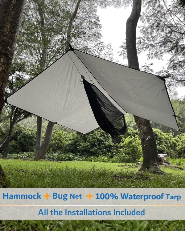 Sunyear Hammock Camping with Rain Fly Tarp and Net, Portable Camping - Image 3